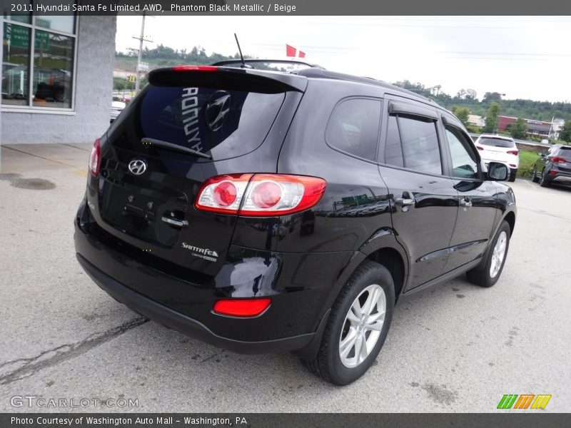 Phantom Black Metallic / Beige 2011 Hyundai Santa Fe Limited AWD