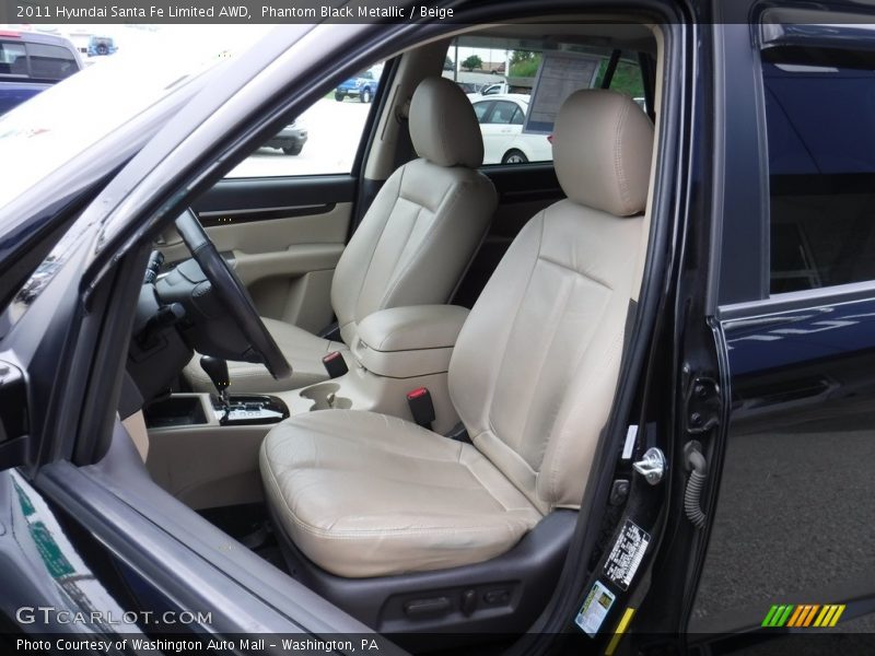 Phantom Black Metallic / Beige 2011 Hyundai Santa Fe Limited AWD