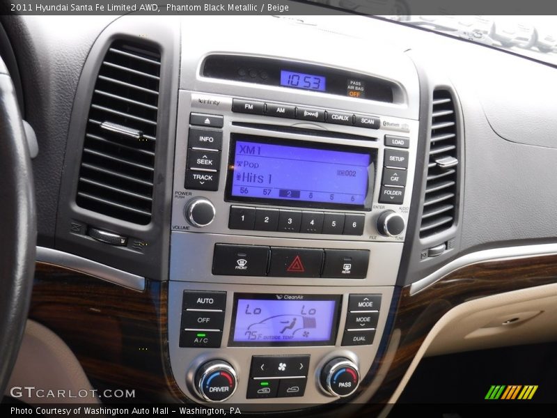 Phantom Black Metallic / Beige 2011 Hyundai Santa Fe Limited AWD