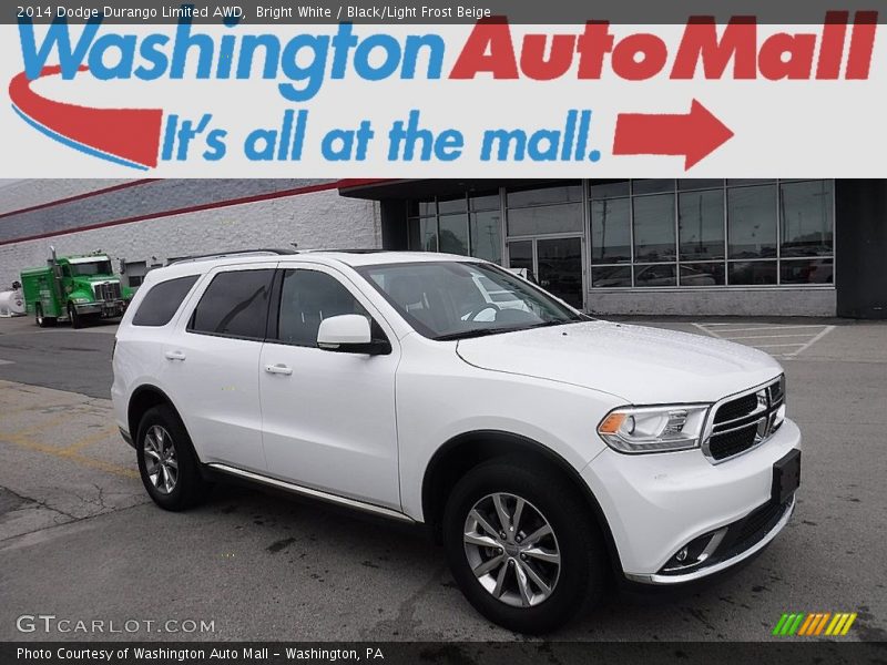 Bright White / Black/Light Frost Beige 2014 Dodge Durango Limited AWD