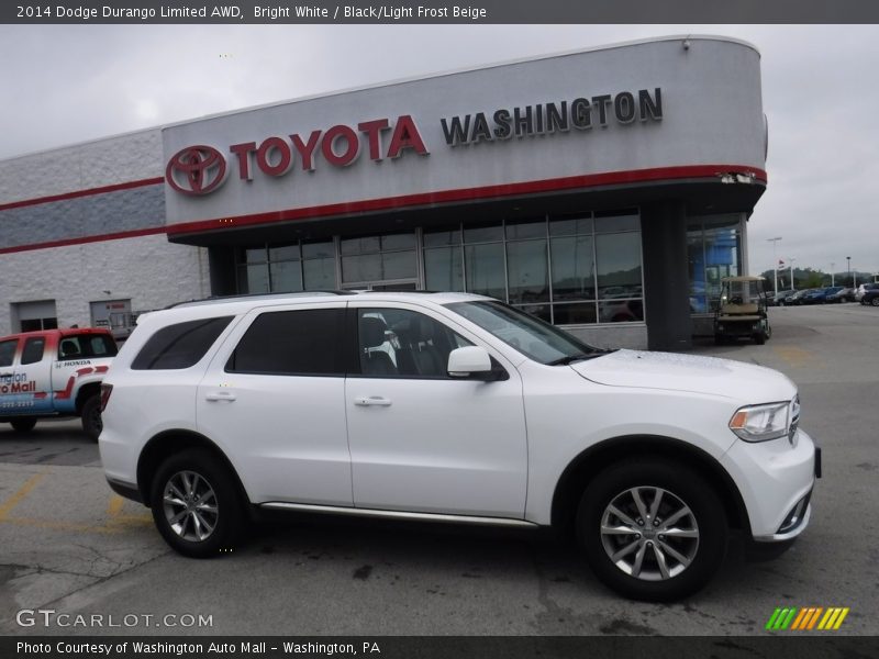 Bright White / Black/Light Frost Beige 2014 Dodge Durango Limited AWD