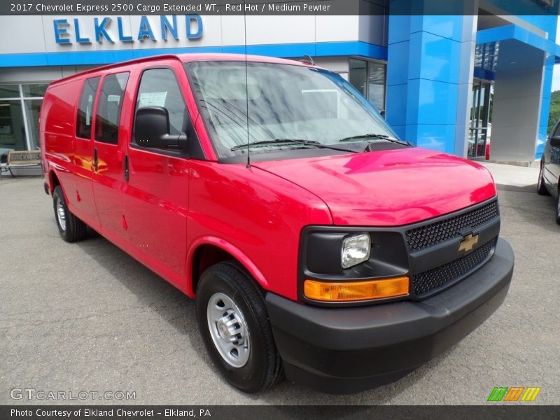 Red Hot / Medium Pewter 2017 Chevrolet Express 2500 Cargo Extended WT