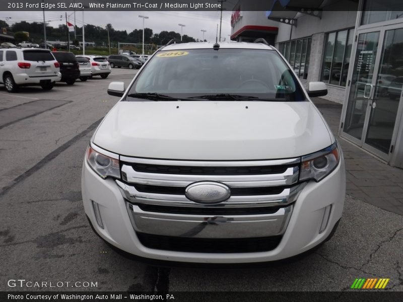 White Platinum Tri-Coat / Medium Light Stone 2013 Ford Edge SEL AWD
