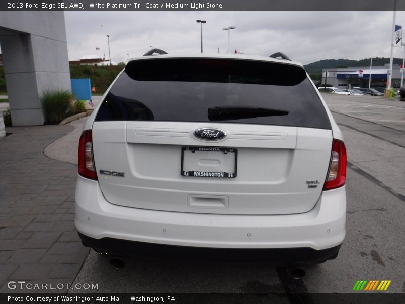 White Platinum Tri-Coat / Medium Light Stone 2013 Ford Edge SEL AWD