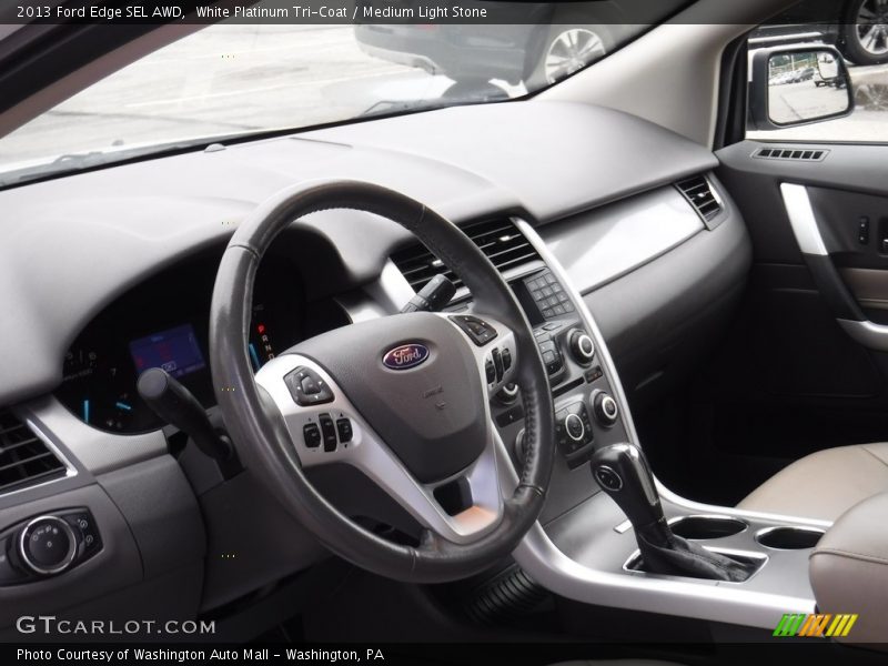 White Platinum Tri-Coat / Medium Light Stone 2013 Ford Edge SEL AWD