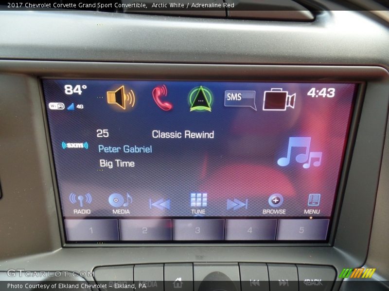 Controls of 2017 Corvette Grand Sport Convertible