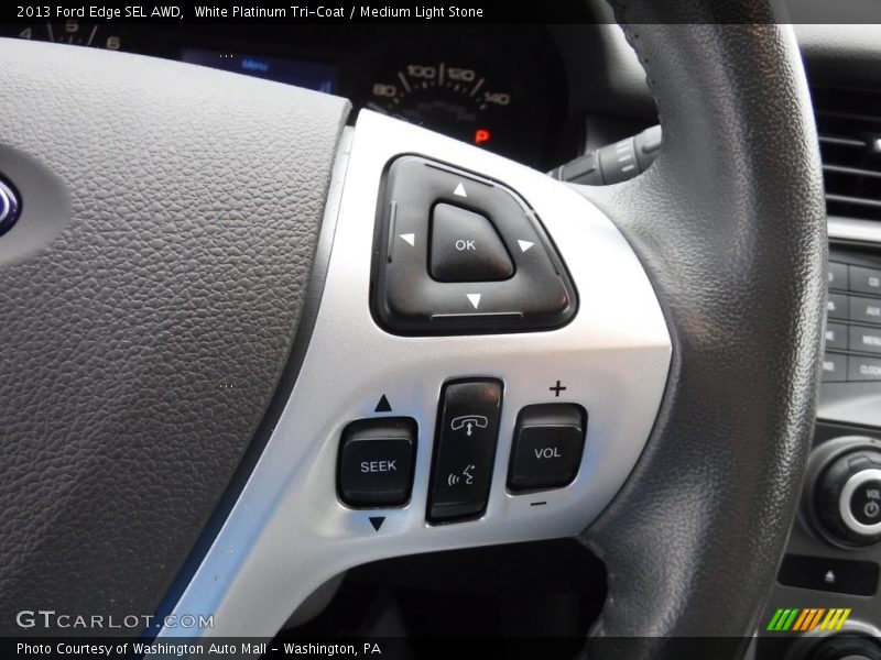 White Platinum Tri-Coat / Medium Light Stone 2013 Ford Edge SEL AWD