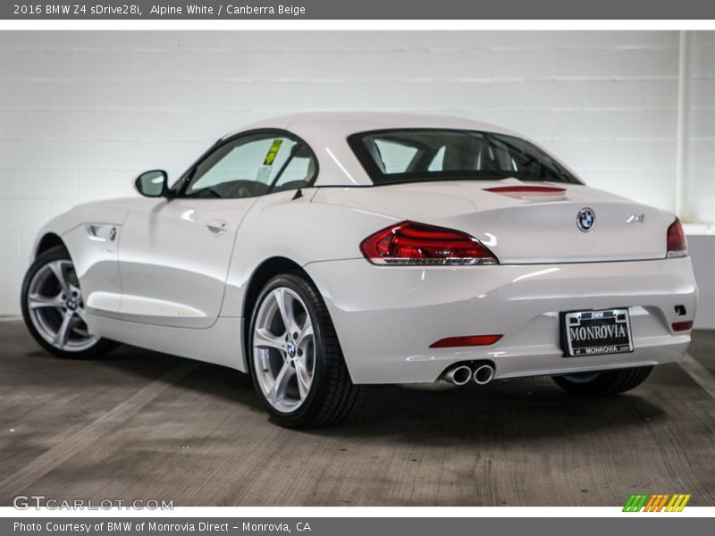 Alpine White / Canberra Beige 2016 BMW Z4 sDrive28i