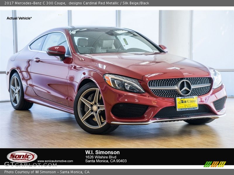 designo Cardinal Red Metallic / Silk Beige/Black 2017 Mercedes-Benz C 300 Coupe