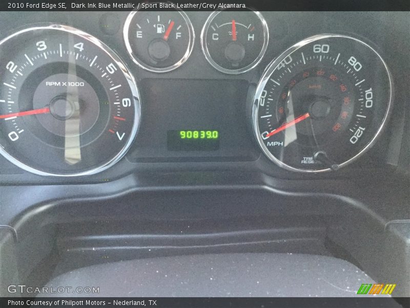 Dark Ink Blue Metallic / Sport Black Leather/Grey Alcantara 2010 Ford Edge SE