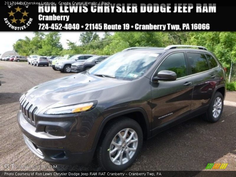 Granite Crystal Metallic / Black 2017 Jeep Cherokee Latitude