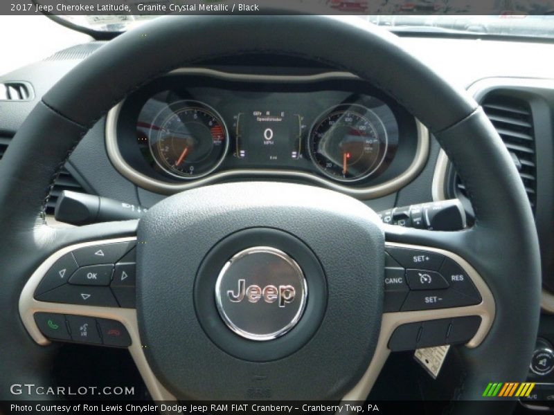 Granite Crystal Metallic / Black 2017 Jeep Cherokee Latitude