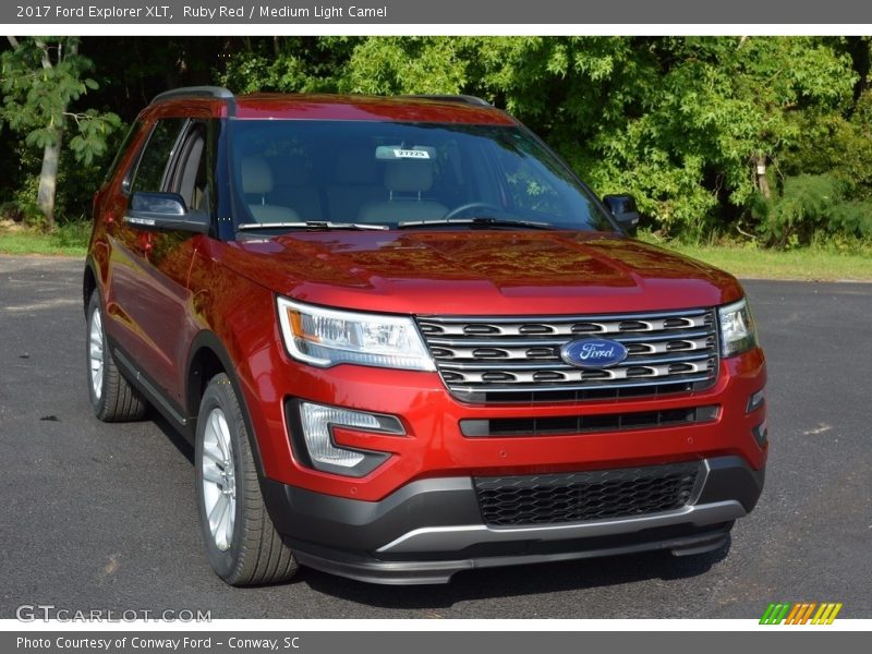 Ruby Red / Medium Light Camel 2017 Ford Explorer XLT