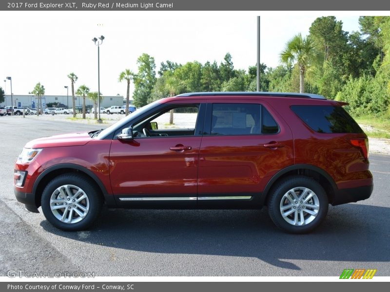Ruby Red / Medium Light Camel 2017 Ford Explorer XLT