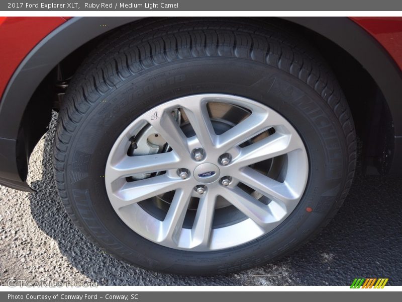 Ruby Red / Medium Light Camel 2017 Ford Explorer XLT