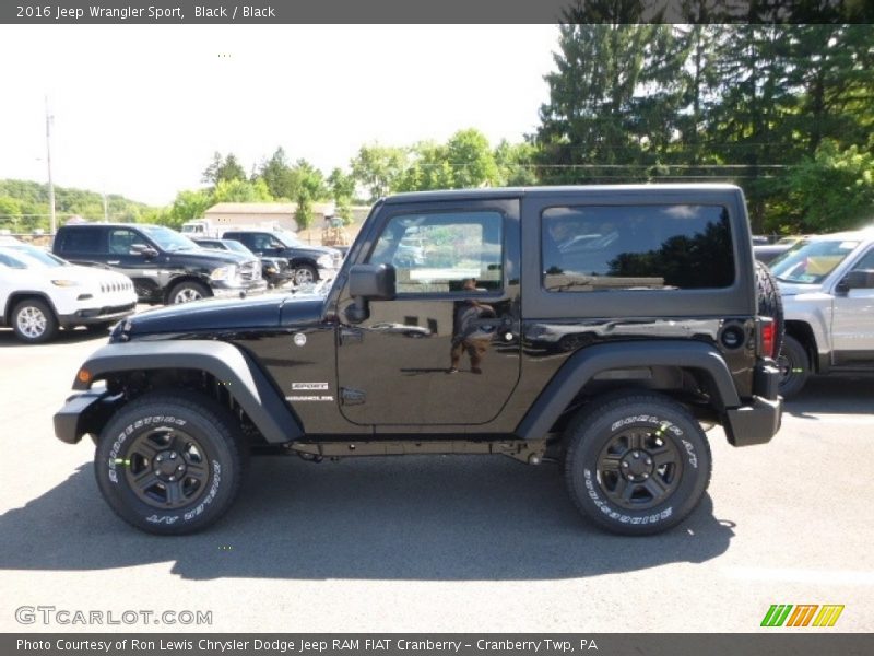 Black / Black 2016 Jeep Wrangler Sport