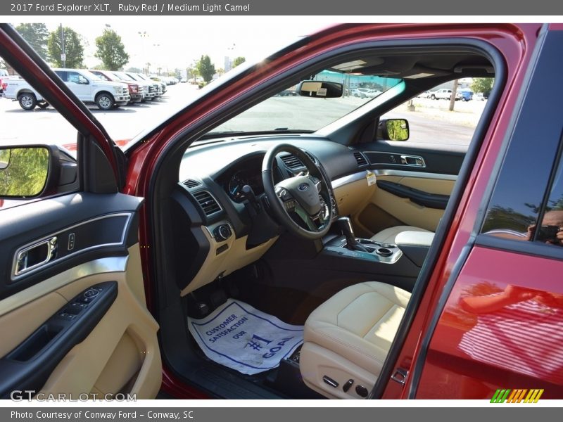 Ruby Red / Medium Light Camel 2017 Ford Explorer XLT