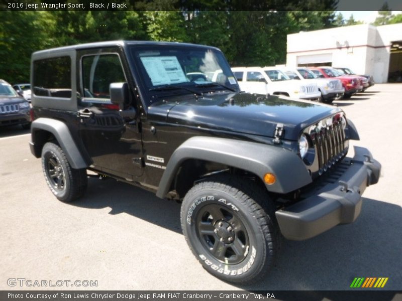 Black / Black 2016 Jeep Wrangler Sport