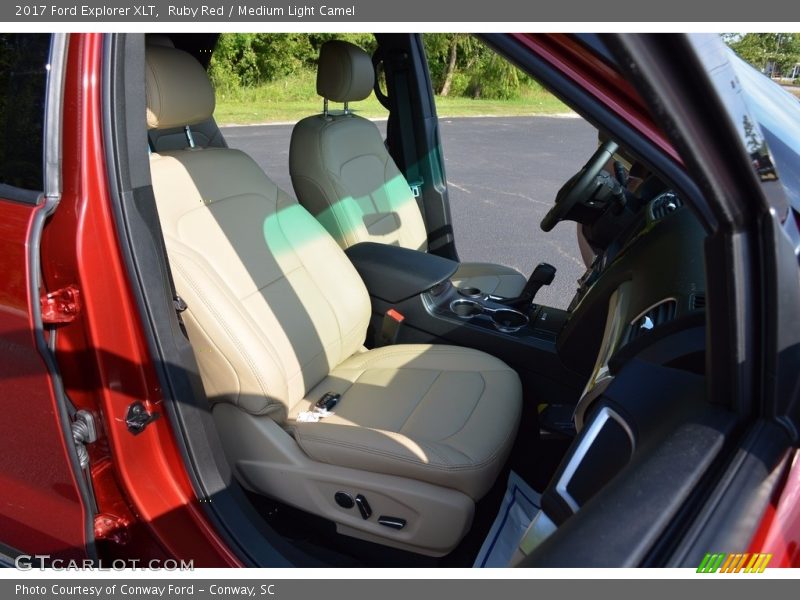 Ruby Red / Medium Light Camel 2017 Ford Explorer XLT