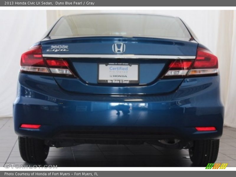 Dyno Blue Pearl / Gray 2013 Honda Civic LX Sedan