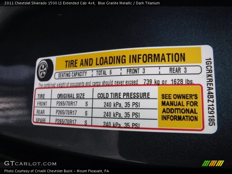 Blue Granite Metallic / Dark Titanium 2011 Chevrolet Silverado 1500 LS Extended Cab 4x4