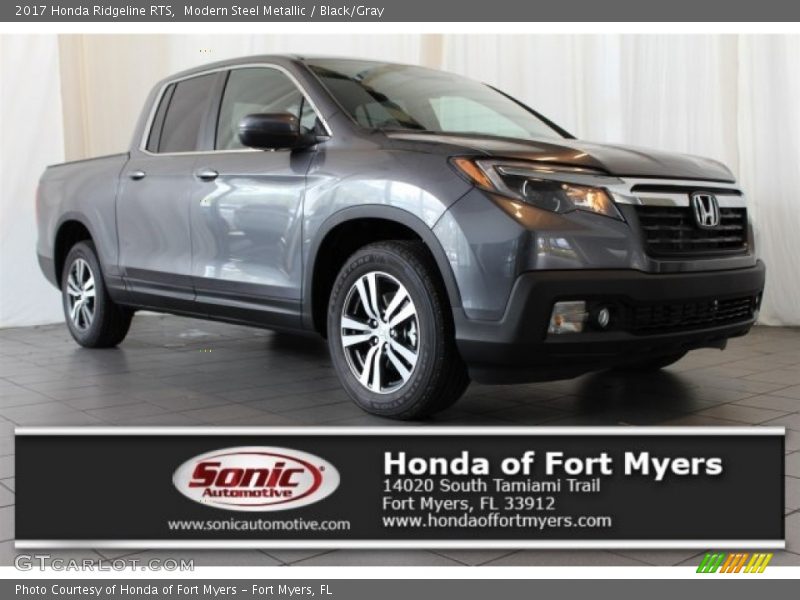 Modern Steel Metallic / Black/Gray 2017 Honda Ridgeline RTS