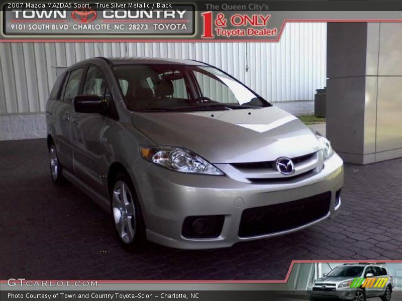 True Silver Metallic / Black 2007 Mazda MAZDA5 Sport