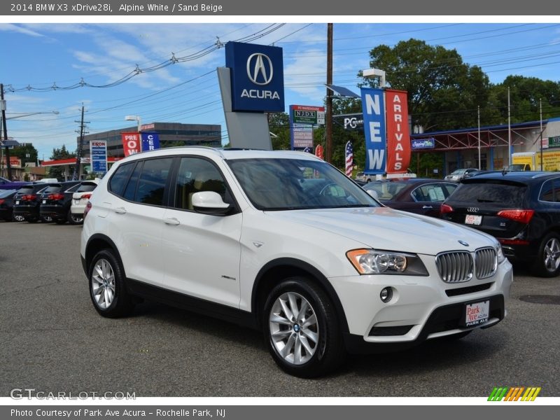 Alpine White / Sand Beige 2014 BMW X3 xDrive28i