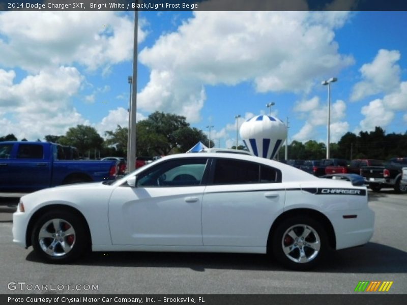 Bright White / Black/Light Frost Beige 2014 Dodge Charger SXT