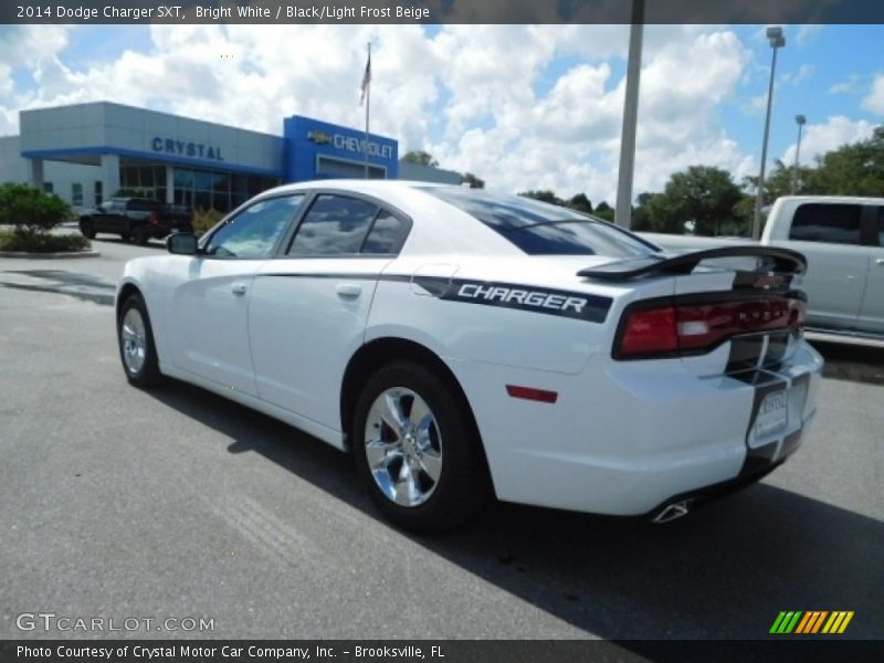 Bright White / Black/Light Frost Beige 2014 Dodge Charger SXT