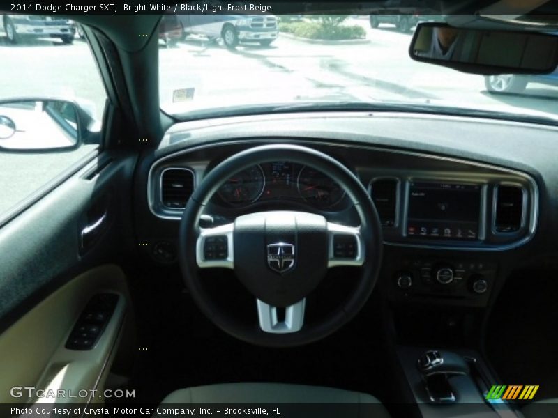 Bright White / Black/Light Frost Beige 2014 Dodge Charger SXT