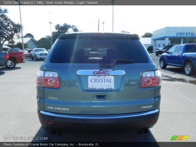 Silver Green Metallic / Light Titanium 2009 GMC Acadia SLT AWD