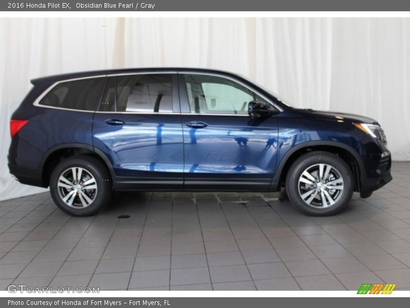 Obsidian Blue Pearl / Gray 2016 Honda Pilot EX