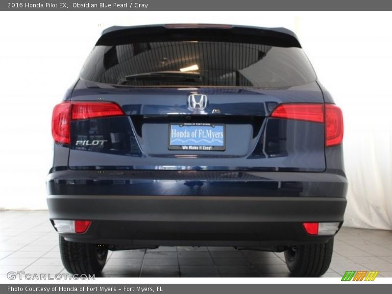 Obsidian Blue Pearl / Gray 2016 Honda Pilot EX