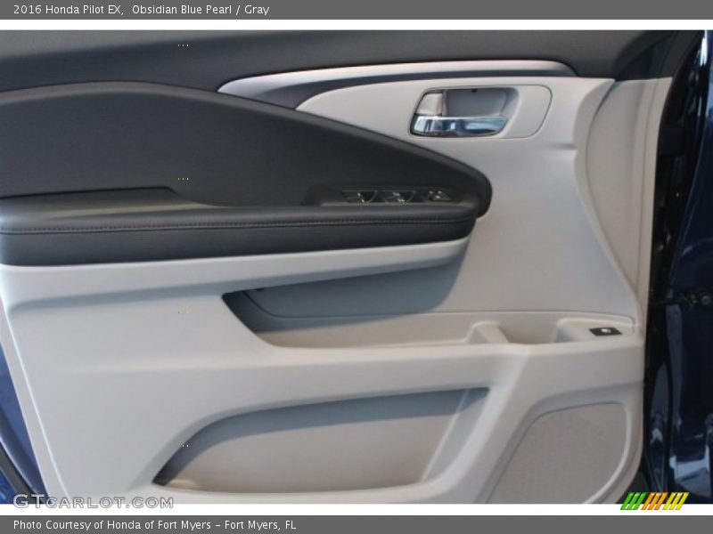 Obsidian Blue Pearl / Gray 2016 Honda Pilot EX