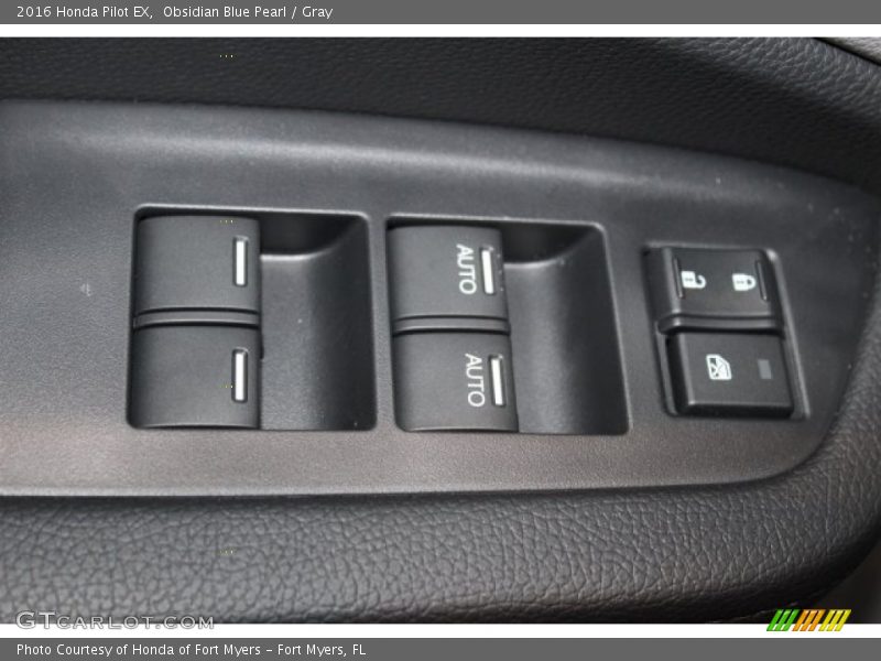 Obsidian Blue Pearl / Gray 2016 Honda Pilot EX