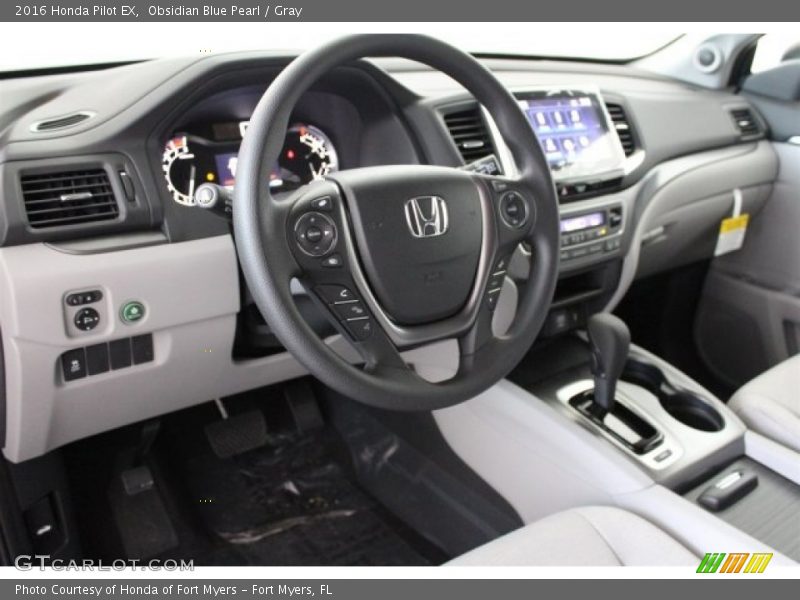 Obsidian Blue Pearl / Gray 2016 Honda Pilot EX