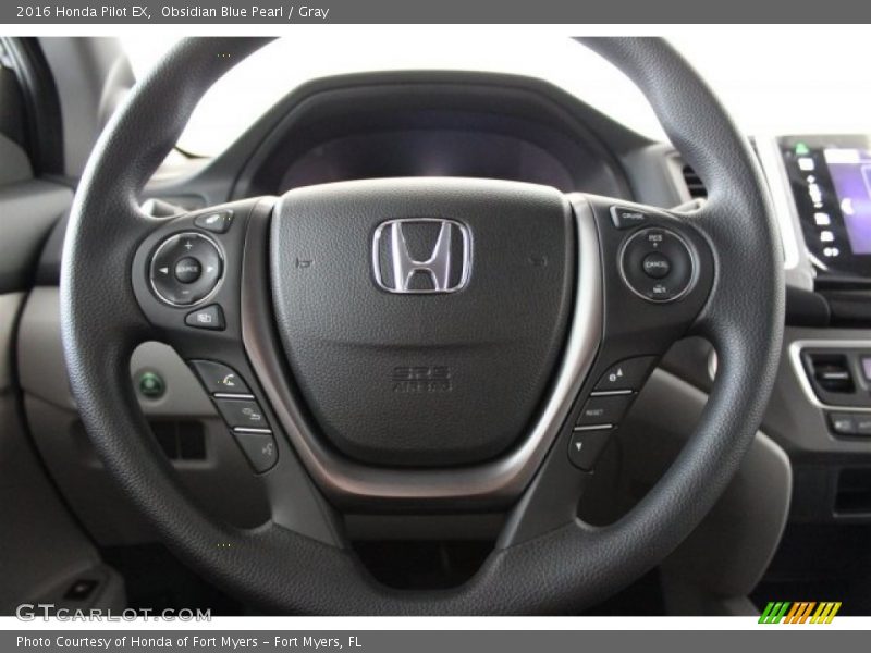 Obsidian Blue Pearl / Gray 2016 Honda Pilot EX