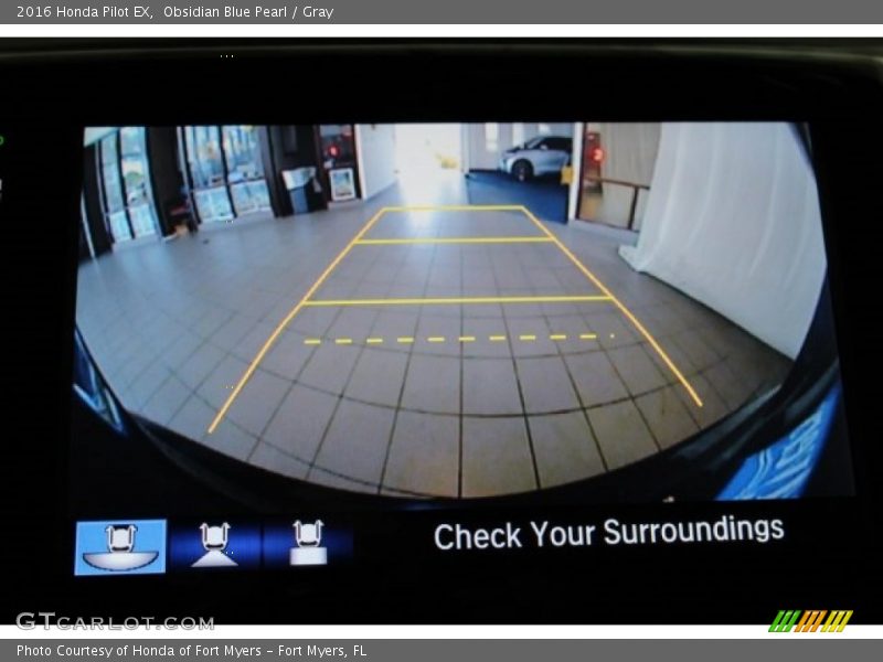 Obsidian Blue Pearl / Gray 2016 Honda Pilot EX