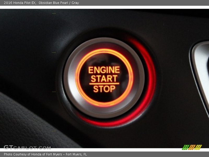 Obsidian Blue Pearl / Gray 2016 Honda Pilot EX