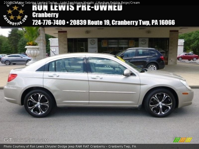 Light Sandstone Metallic / Medium Pebble Beige/Cream 2008 Chrysler Sebring Limited Sedan