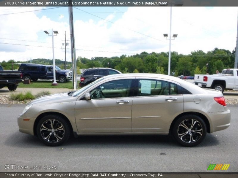 Light Sandstone Metallic / Medium Pebble Beige/Cream 2008 Chrysler Sebring Limited Sedan