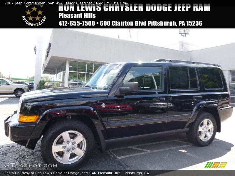 Black Clearcoat / Medium Slate Gray 2007 Jeep Commander Sport 4x4