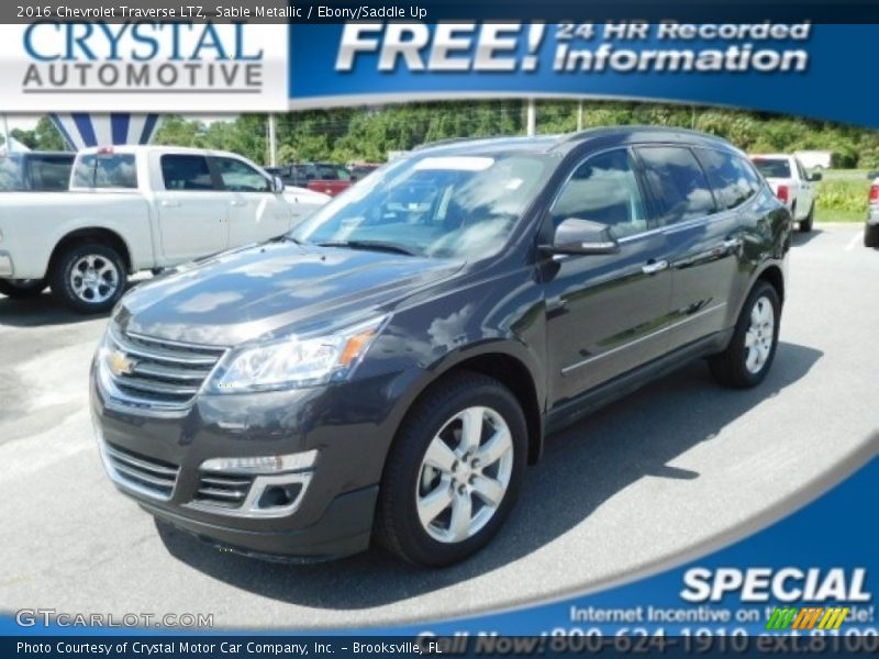 Sable Metallic / Ebony/Saddle Up 2016 Chevrolet Traverse LTZ