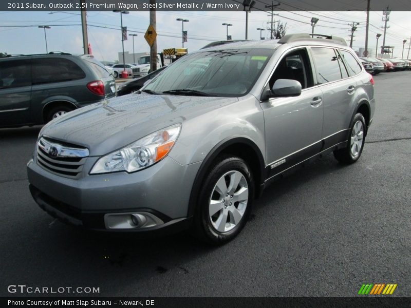 Steel Silver Metallic / Warm Ivory 2011 Subaru Outback 2.5i Premium Wagon