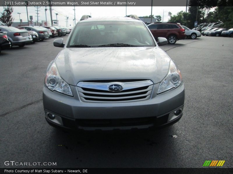 Steel Silver Metallic / Warm Ivory 2011 Subaru Outback 2.5i Premium Wagon