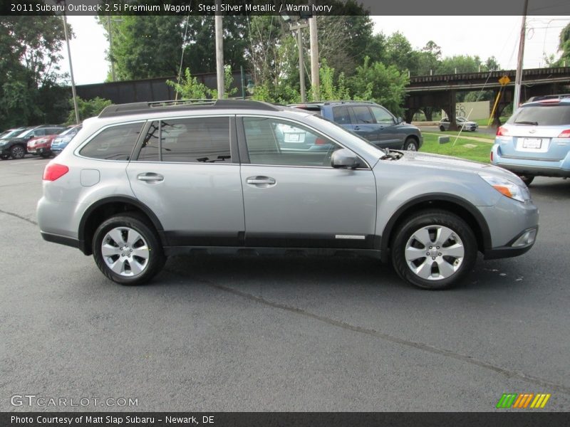 Steel Silver Metallic / Warm Ivory 2011 Subaru Outback 2.5i Premium Wagon