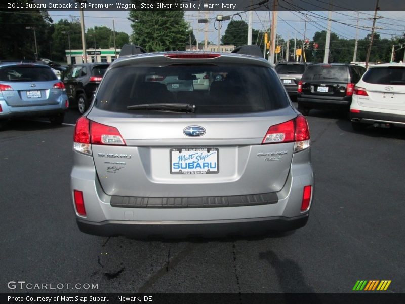 Steel Silver Metallic / Warm Ivory 2011 Subaru Outback 2.5i Premium Wagon