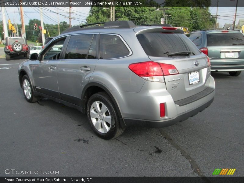 Steel Silver Metallic / Warm Ivory 2011 Subaru Outback 2.5i Premium Wagon
