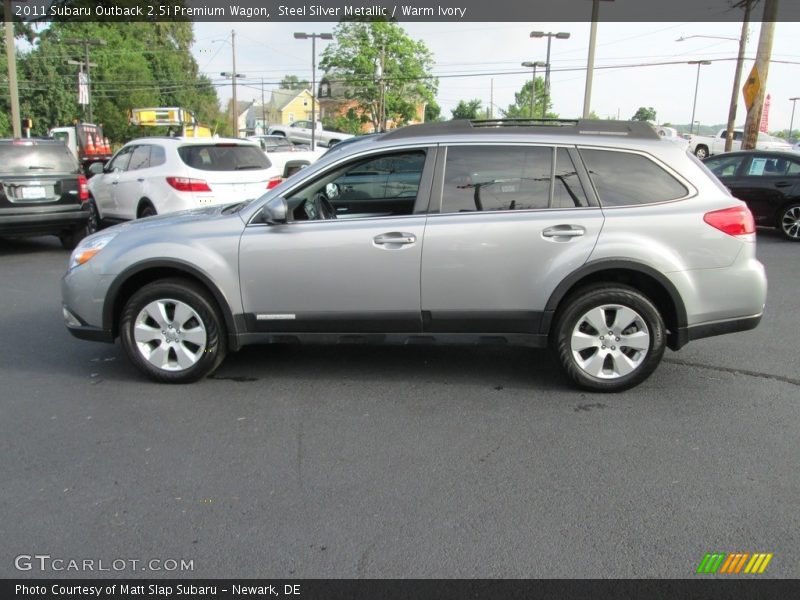 Steel Silver Metallic / Warm Ivory 2011 Subaru Outback 2.5i Premium Wagon